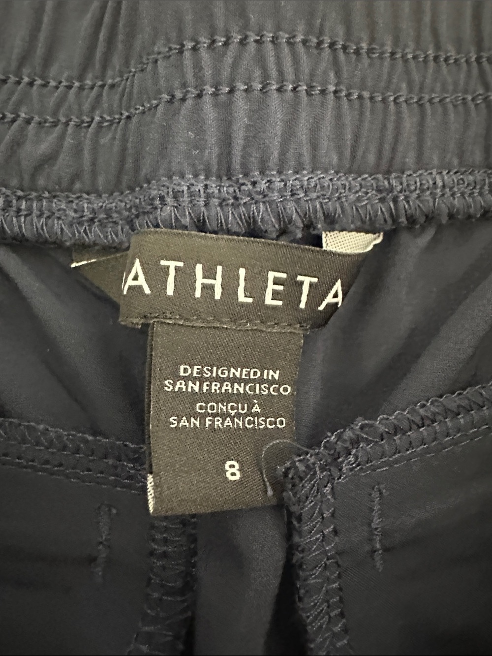 Athleta Brooklyn Jogger Navy with pockets-Size 8 - Picture 3 of 5